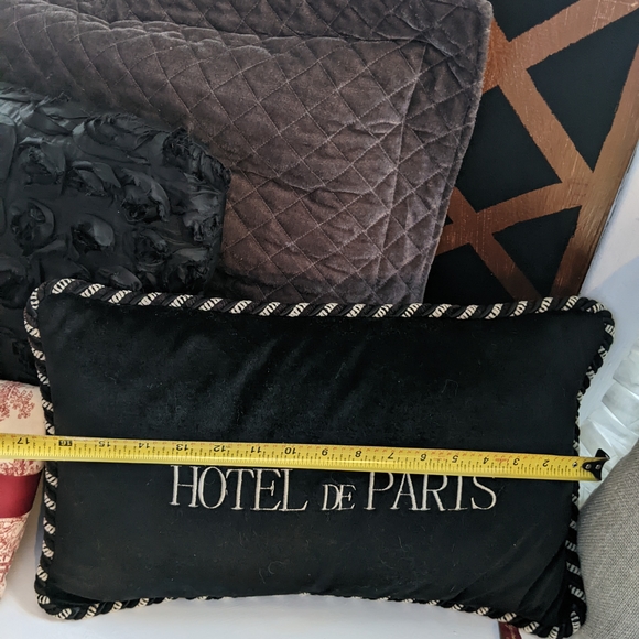 Hotel de Paris Black Decorative Pillow - Picture 4 of 5